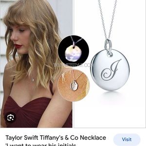 Tiffany & Co. Silver Initial Letter 'J' Necklace -  Taylor Swift  Necklace